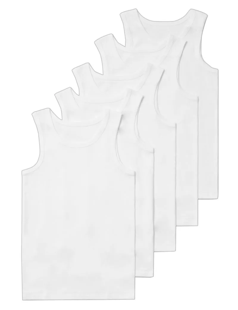 5pk Pure Cotton Vests (2-14 Yrs)