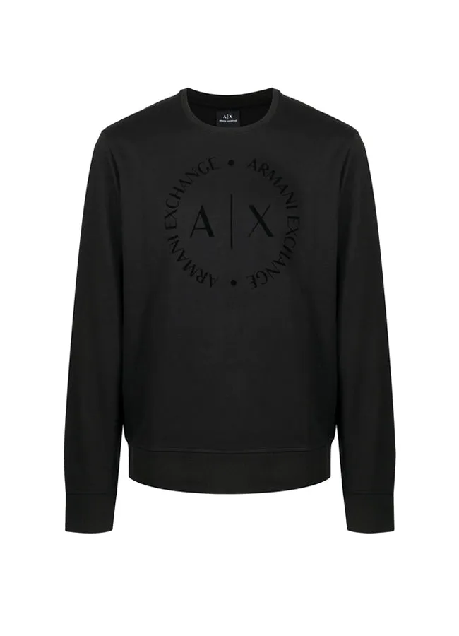 Armani Exchange Pullover Sweatshirt With Front Circle Logo