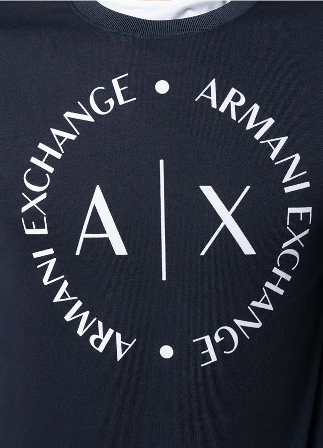 Armani Exchange Pullover Sweatshirt With Front Circle Logo