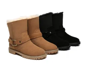 AUSTRALIAN SHEPHERD® UGG Women Sheepskin Wool Mid Calf Fashion Boots Sarah