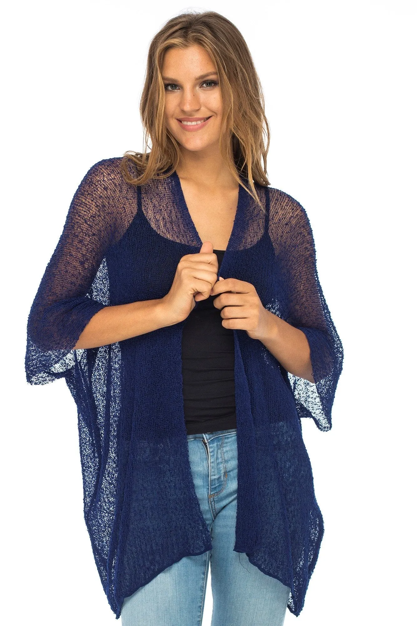 Back From Bali Womens Long Cardigan Open Front Shrug, Lightweight Sweaters for Dresses and Pants