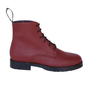 'Blaze' vegan apple-leather  lace-up boot by Good Guys Don't Wear Leather - burgundy