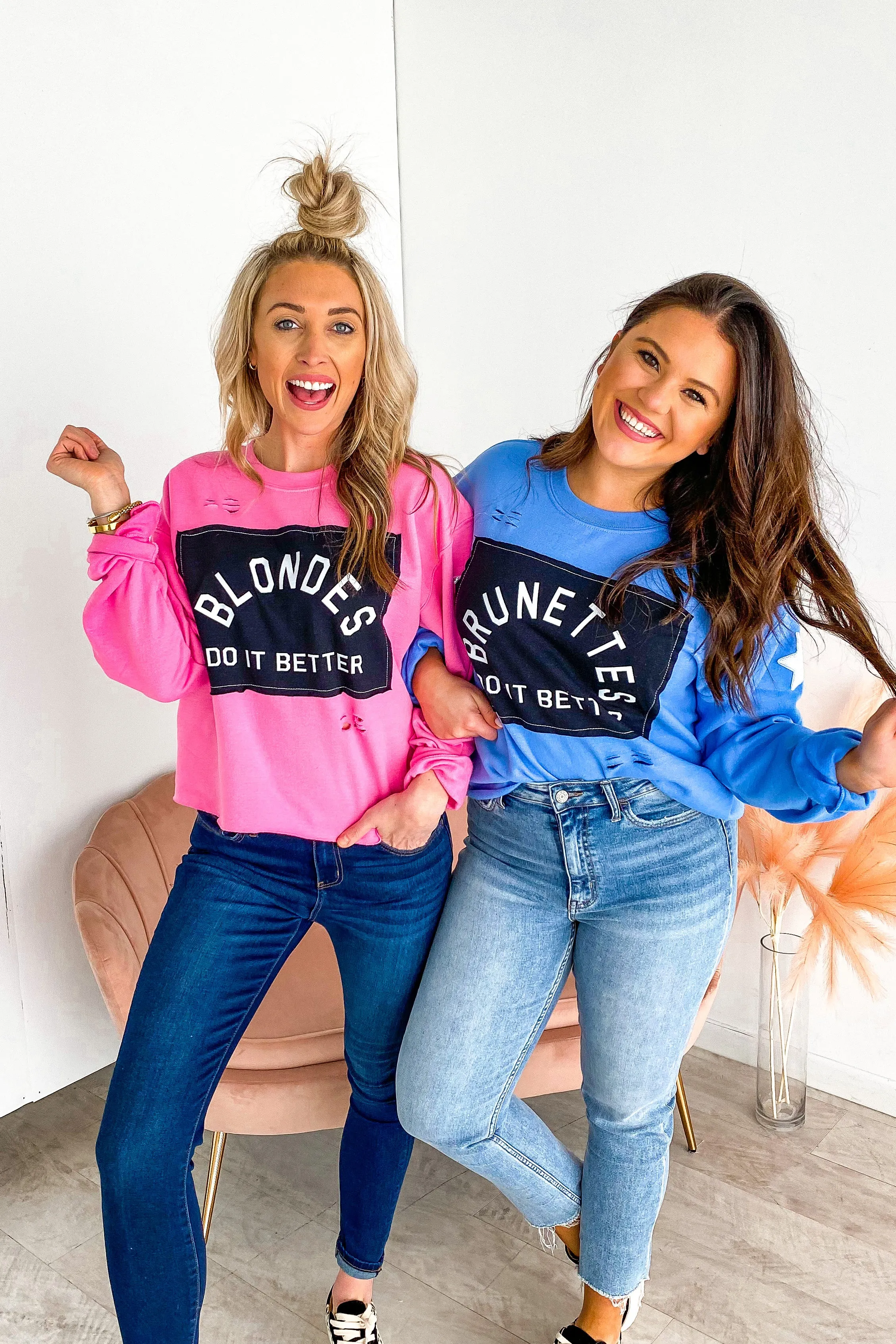 Blondes in Pink Sweatshirt