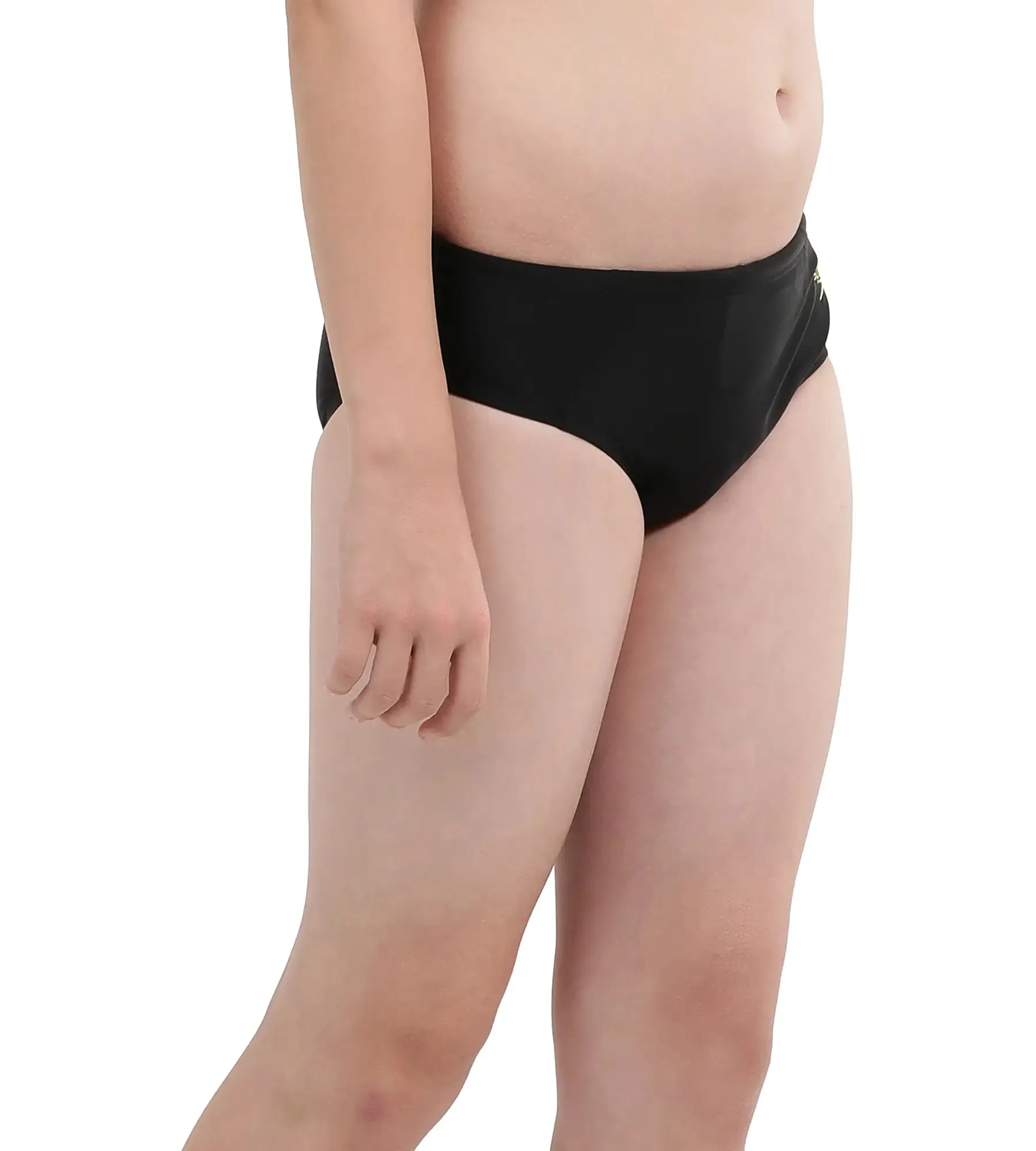 Boy's Endurance Lycra Brief - Black  &  Lemon Drizzle