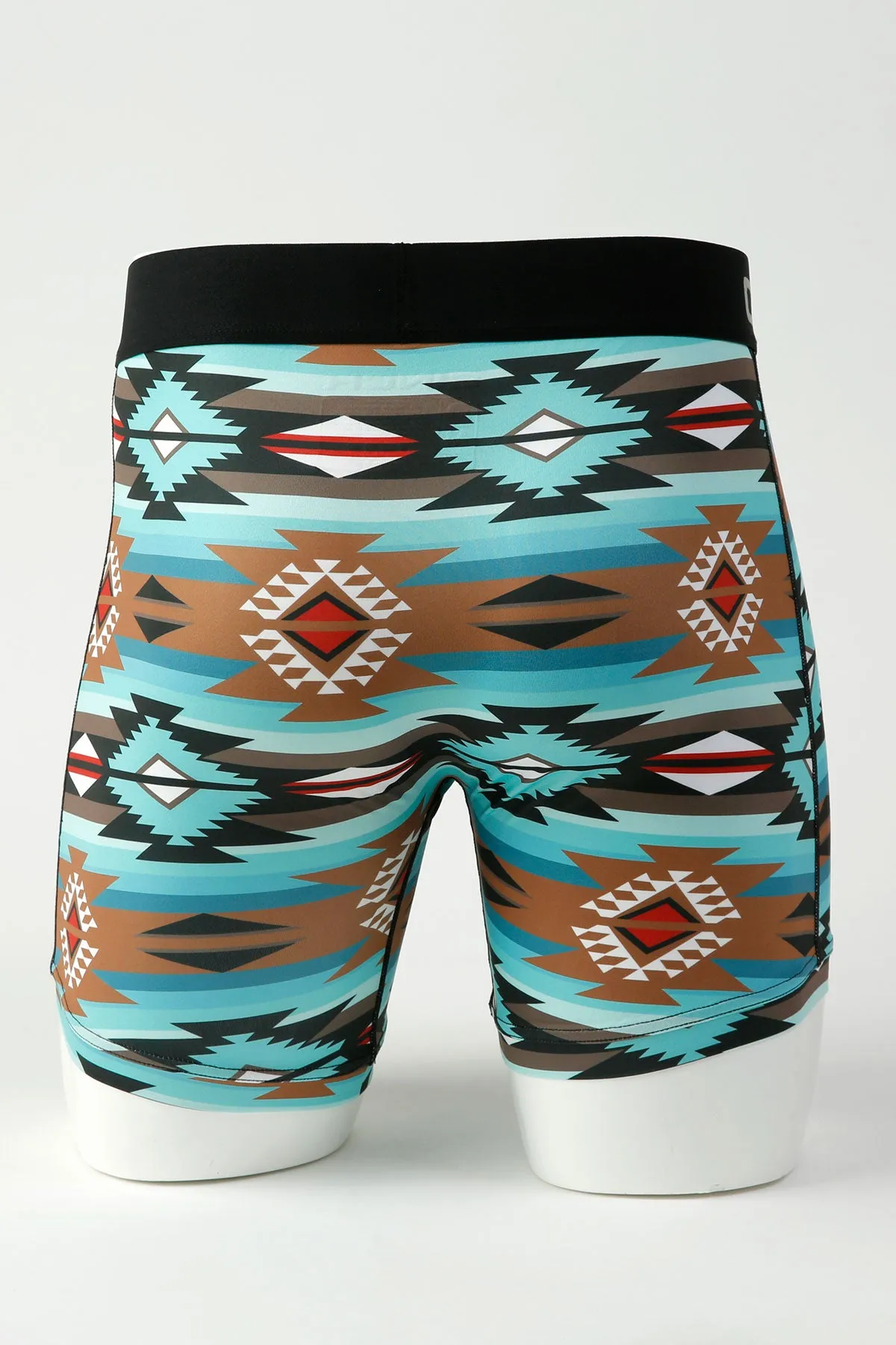 'Cinch' Men's 6 Aztec Boxer Briefs - Turquoise