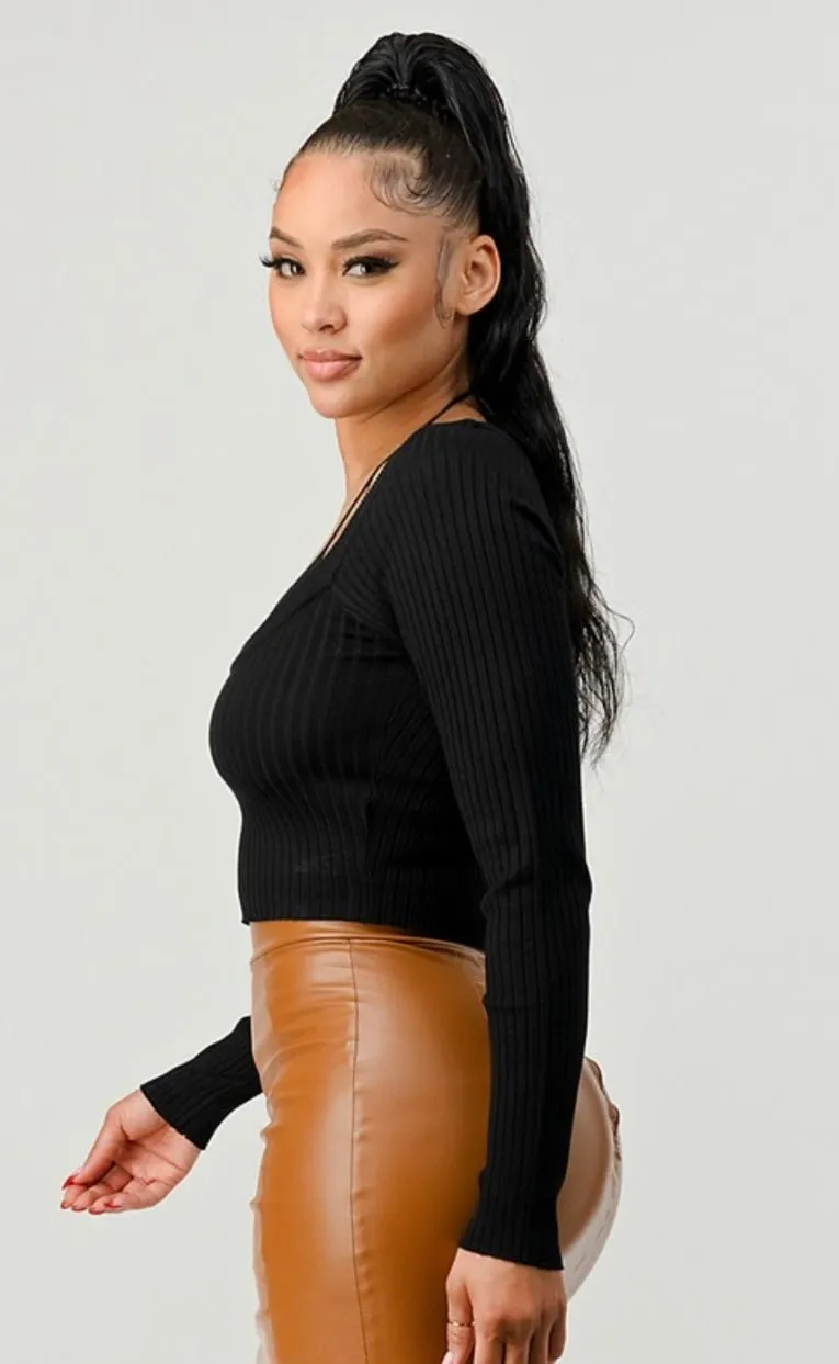 Crop rib knit