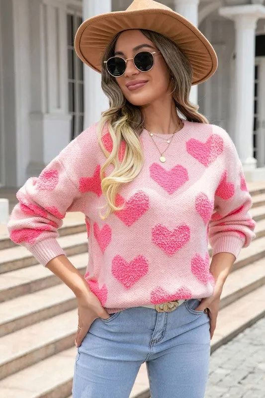 Fuzzy Heart Sweater