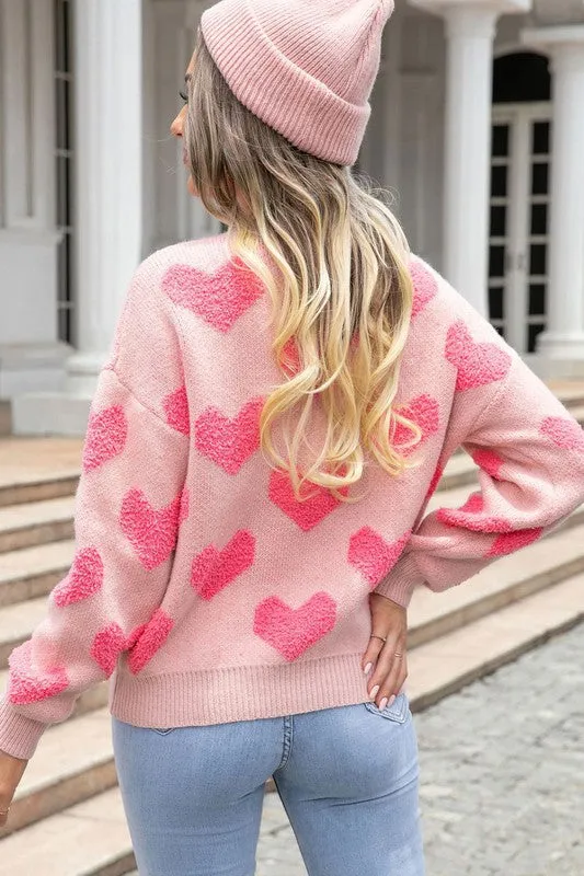 Fuzzy Heart Sweater