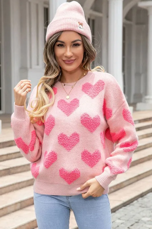 Fuzzy Heart Sweater