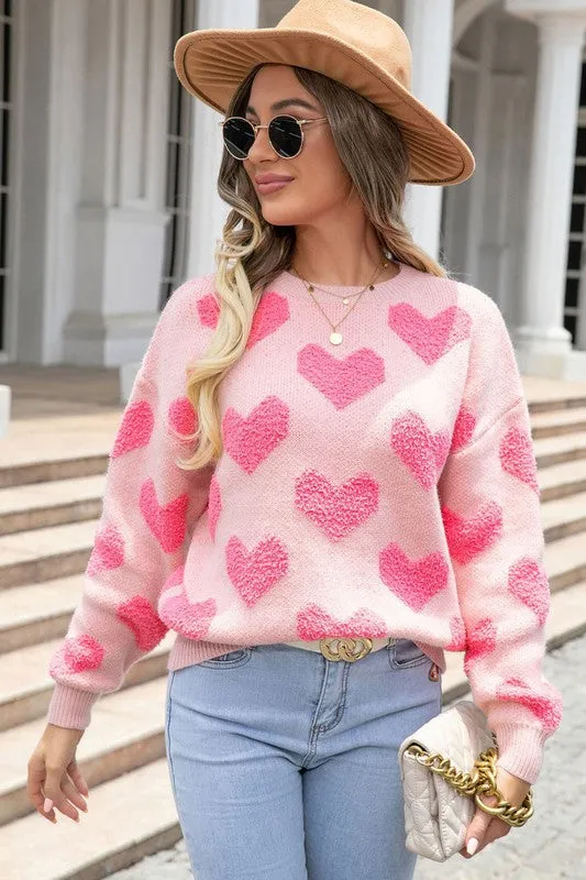 Fuzzy Heart Sweater