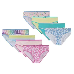 Girls Eight Pack Bikini Briefs | Fun Looks Set 2