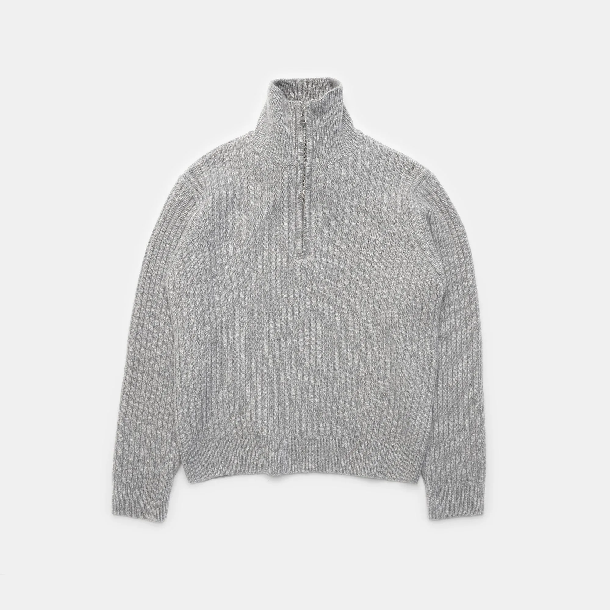 Half Zip Wool Sweater - Grey - Final Sale