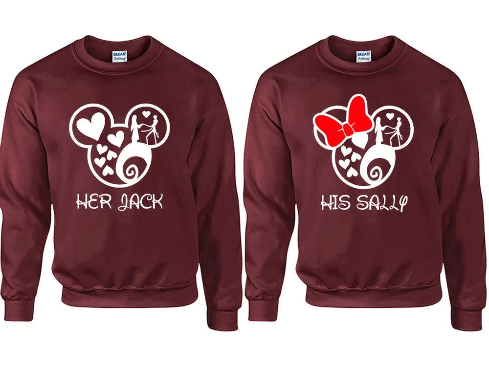 Her Jack His Sally Couple Matching Crewneck Sweater