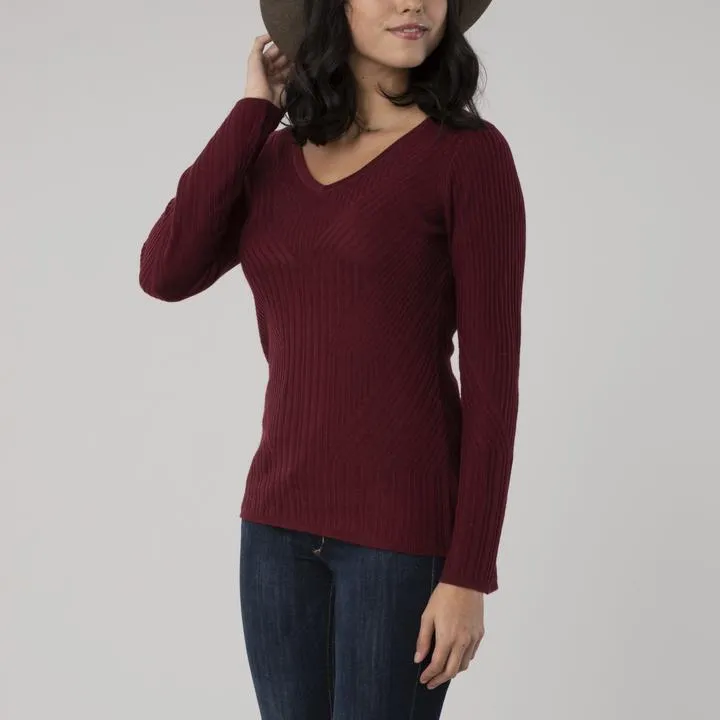 Cozy Krimson Klover Womens Coco V-Neck Sweater - Chic Knitwear for Effortless Style