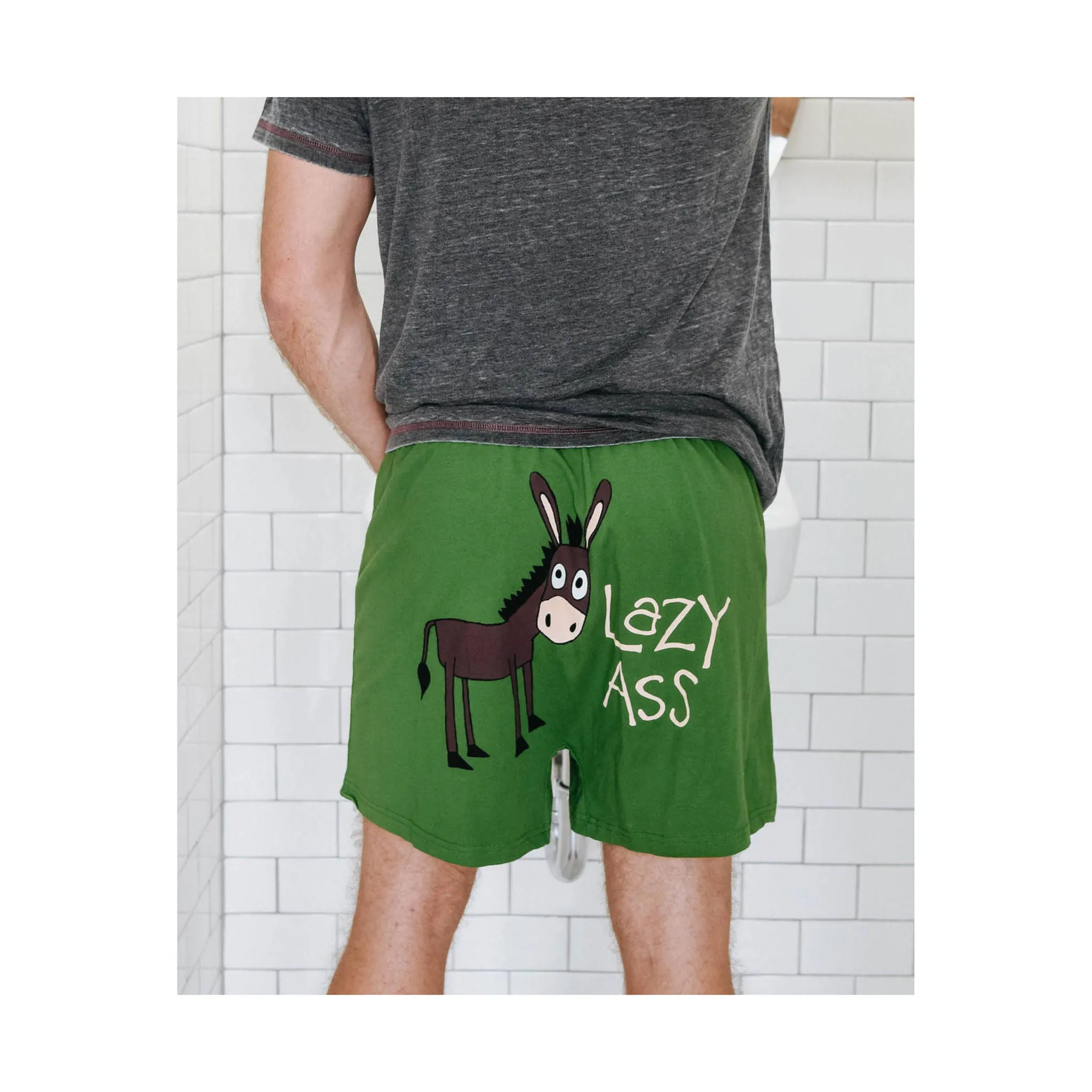 Lazy One Men's Donkey Funny Boxer - Green