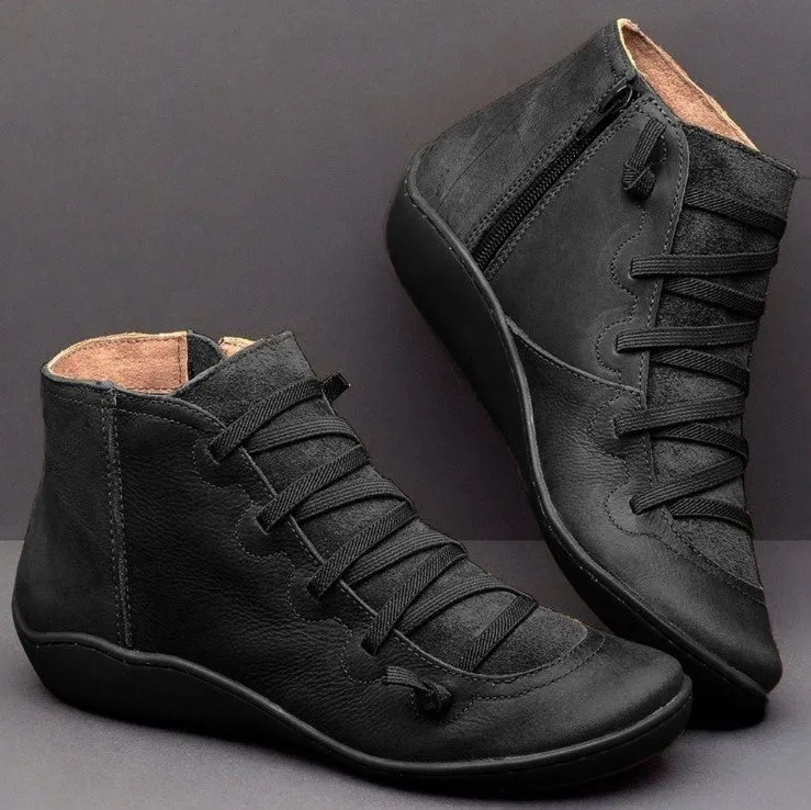 Libiyi Vintage Strappy Ankle Boots For Women