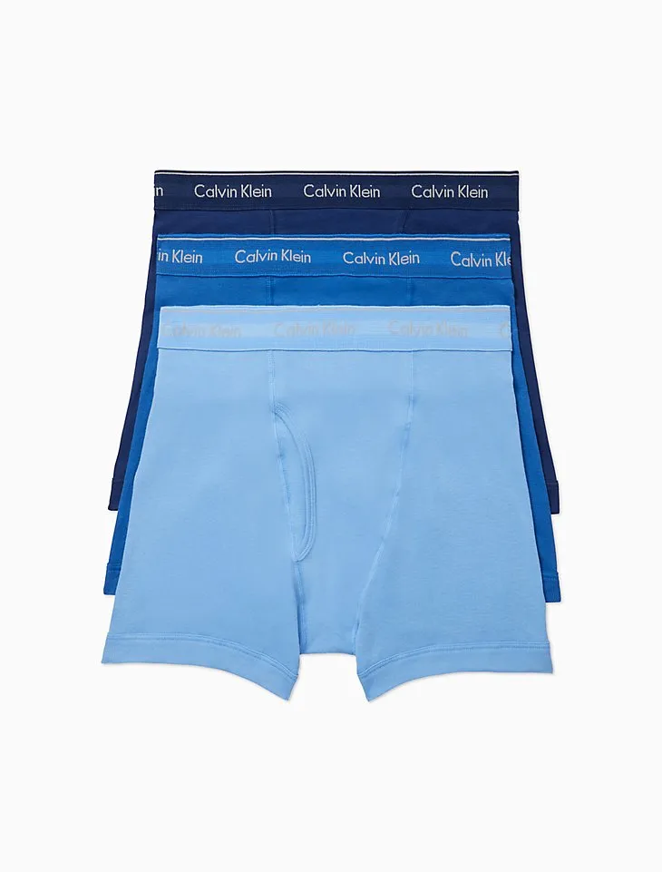 Men's Calvin Klein | All Cotton Boxer Brief 3-Pack | Blues