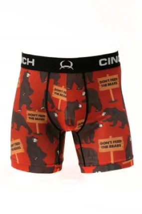 MEN'S CINCH 6 BEARS BOXER BRIEFS - RED