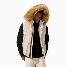 Men's Yukon Fur Lined Hooded Puffer Vest