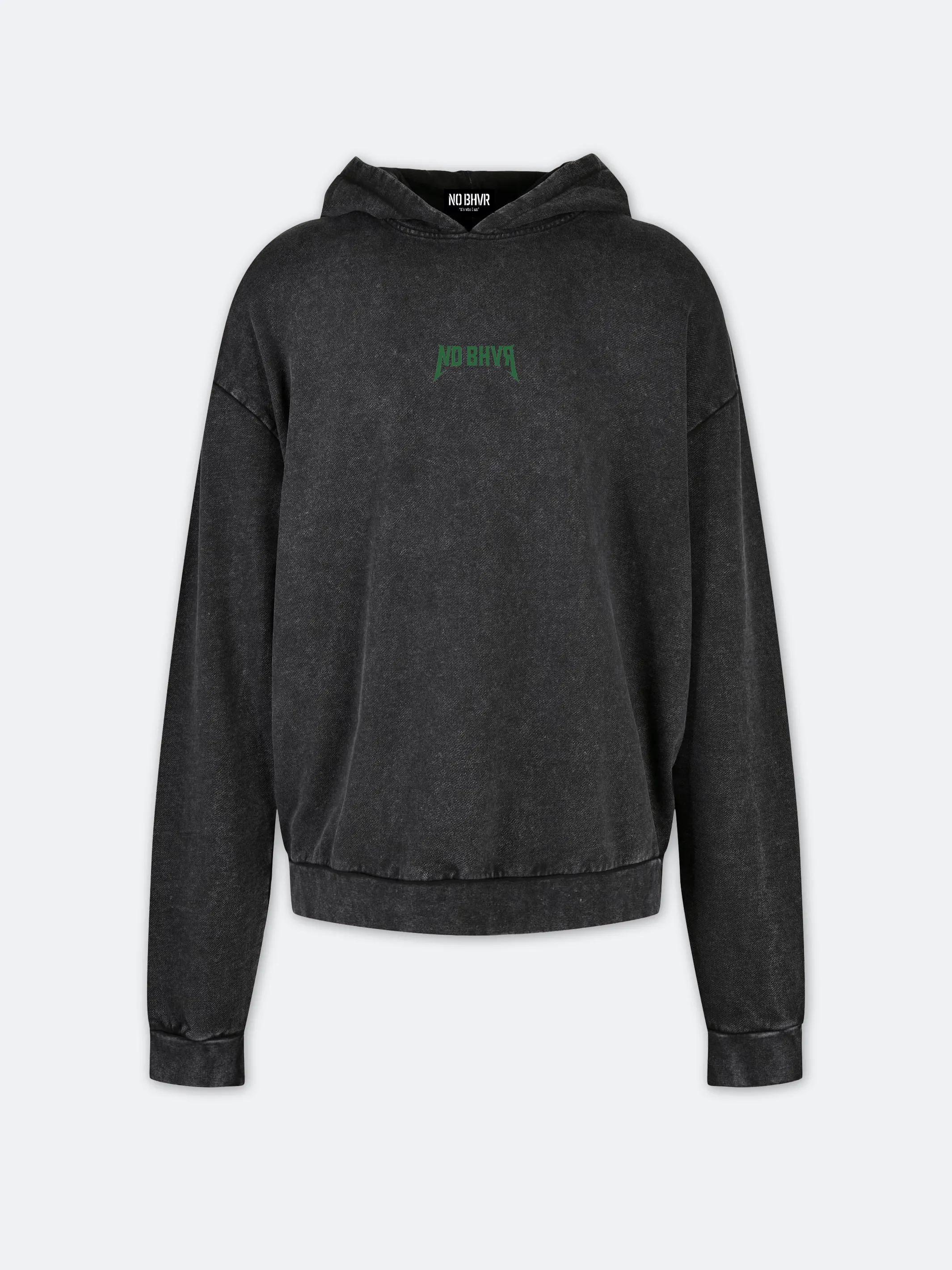 On Tour Acid Wash Green Print Hoodie (Black)