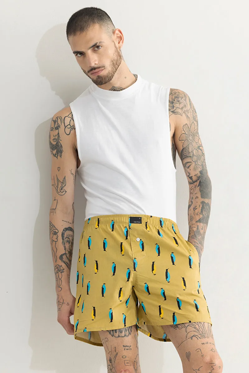 Penguin Print Yellow Boxer