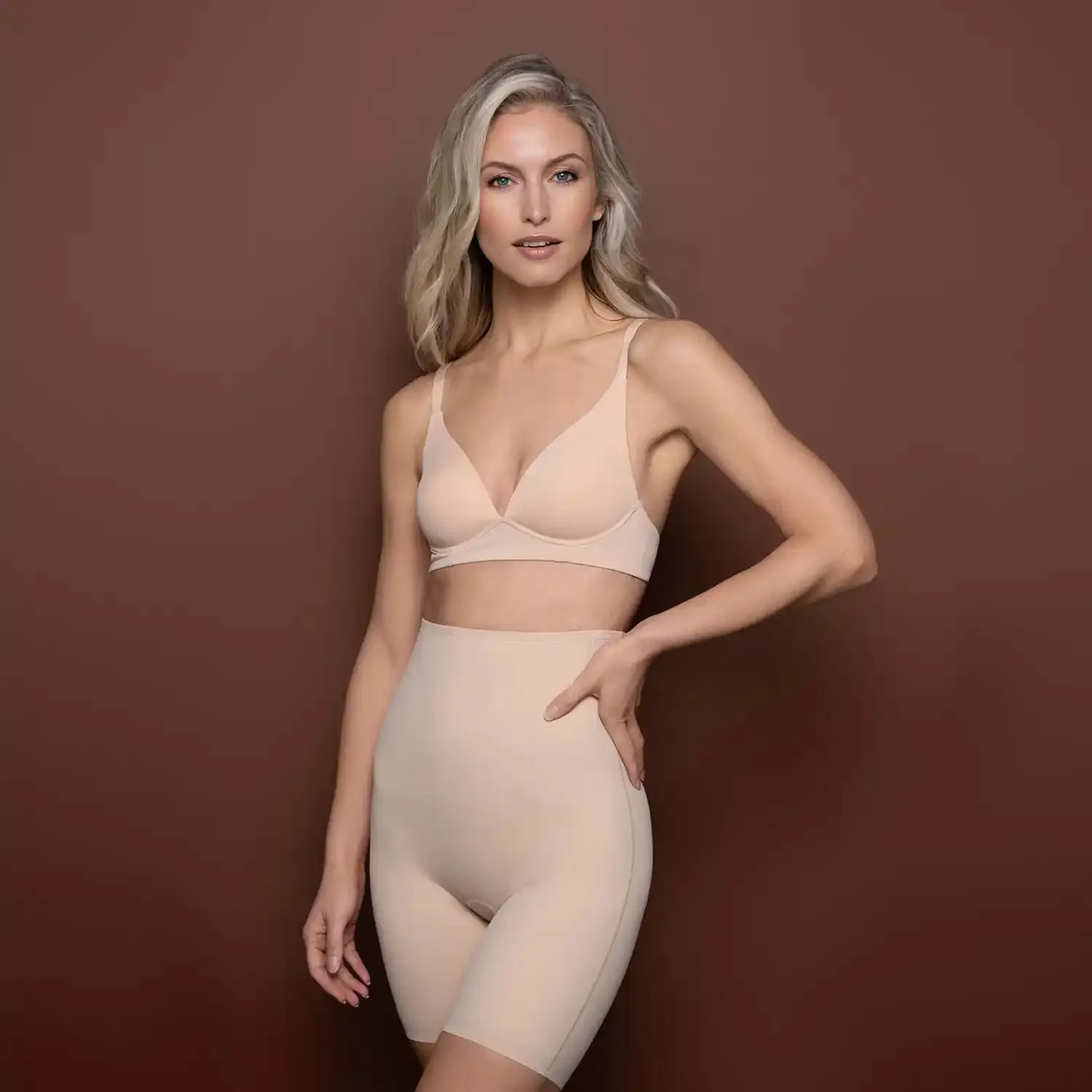 Sculpting High Waist Brief - Beige