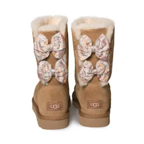 UGG Bailey Bow Abstract Splatter Chestnut Boots - Women's