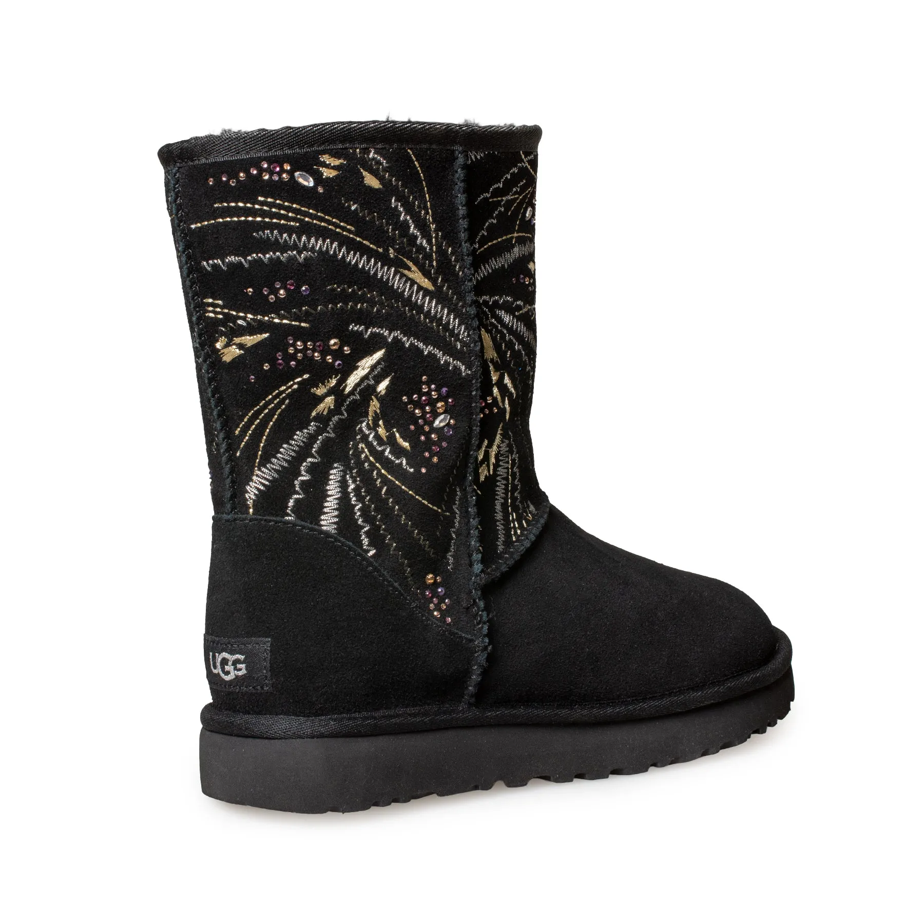 UGG Classic Short Gold Burst Black Boots - Women's