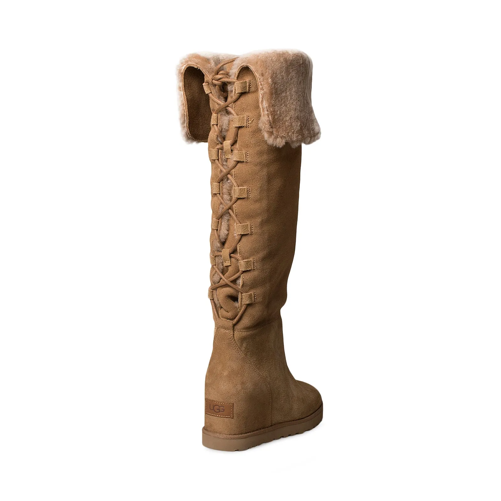 UGG Femme Over The Knee Lace Chestnut Boots - Women's