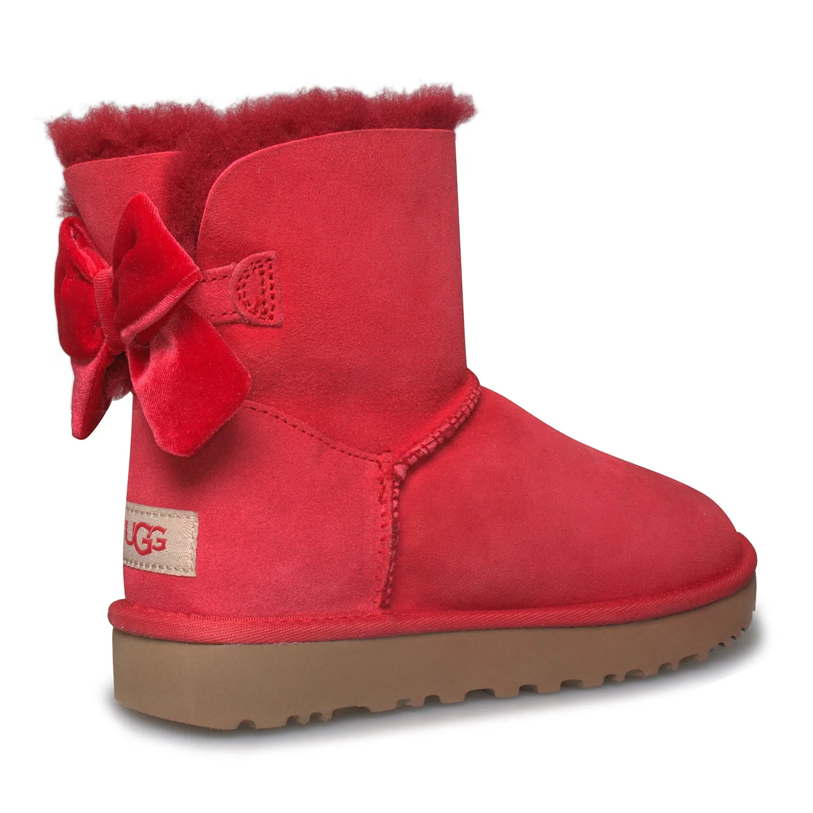 UGG Mini Bailey Bow II Velvet Ribbon Ribbon Red Boots - Women's