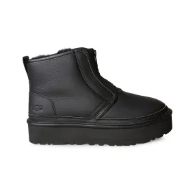 UGG Neumel Platform Zip Ultra Matte Black Boots - Women's