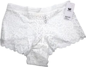 Wacoal White Lace Boy Short Briefs UK S